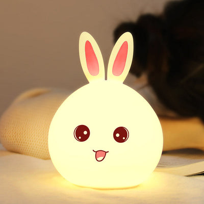 Silicone Rabbit Night Light – Colorful LED Touch Lamp KD SHOP