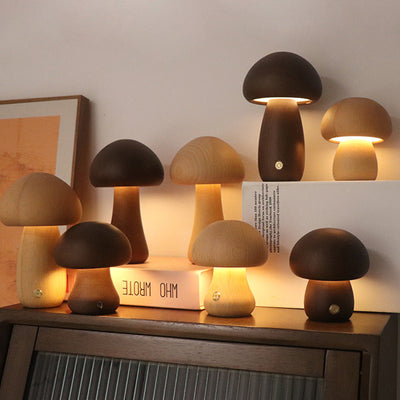 INS Wooden Cute Mushroom LED Night Light KD SHOP